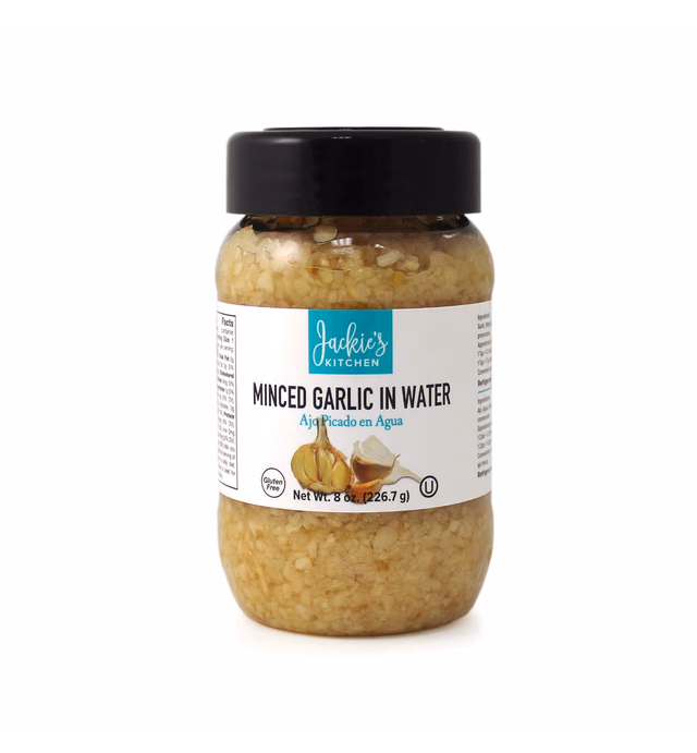 Jackie's Kitchen Minced Garlic in Water, 8 Ounce