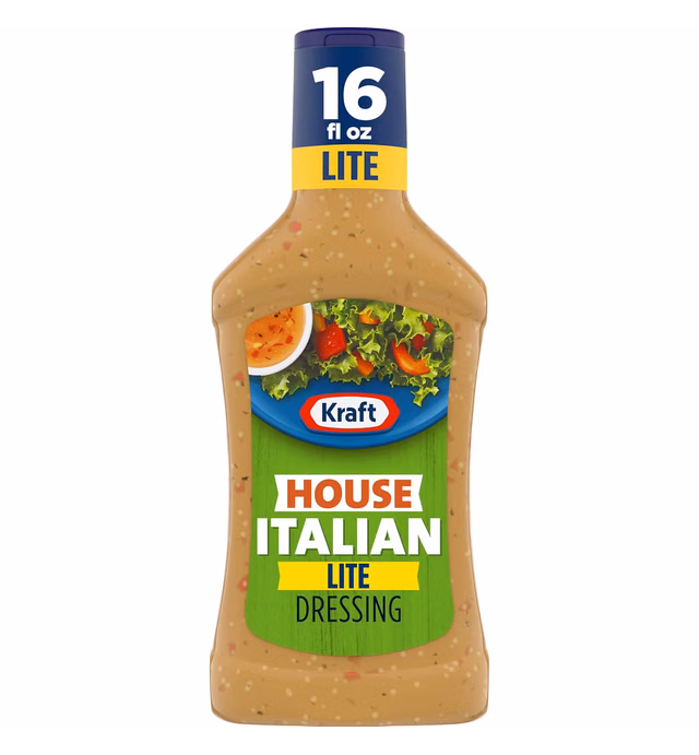 Kraft House Italian Lite Salad Dressing (6 ct Pack, 16 fl oz Bottles)