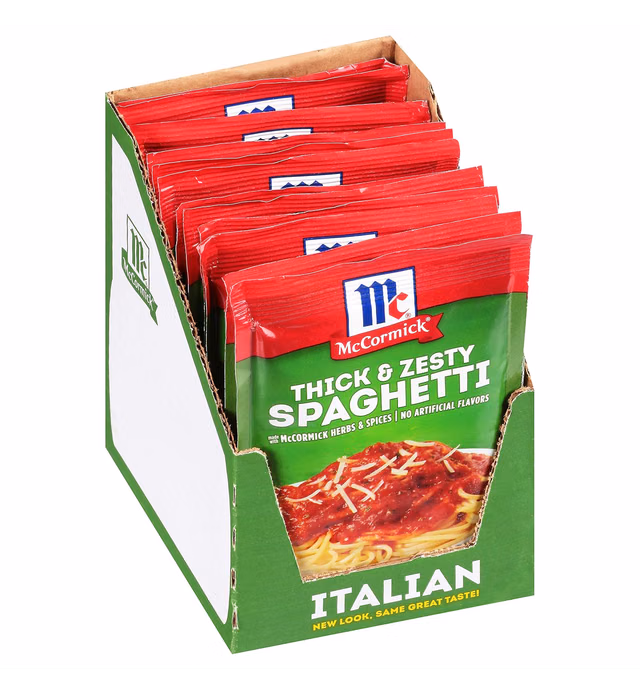 McCormick Thick & Zesty Spaghetti Sauce Mix, 1.37 oz (Pack of 12)