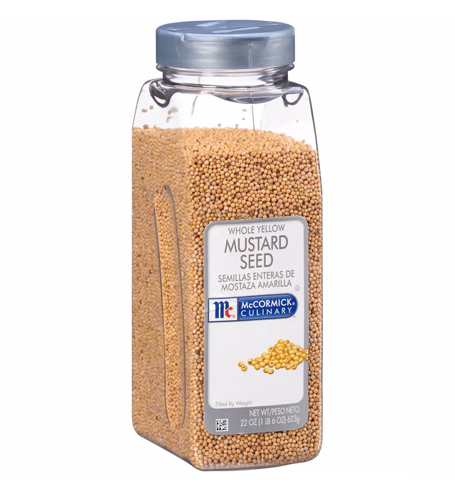 McCormick Culinary Whole Yellow Mustard Seed, 22 oz - One 22 Ounce Container of Yellow Mustard Seeds, Perfect for Pickling, House-Made Rubs and Dips
