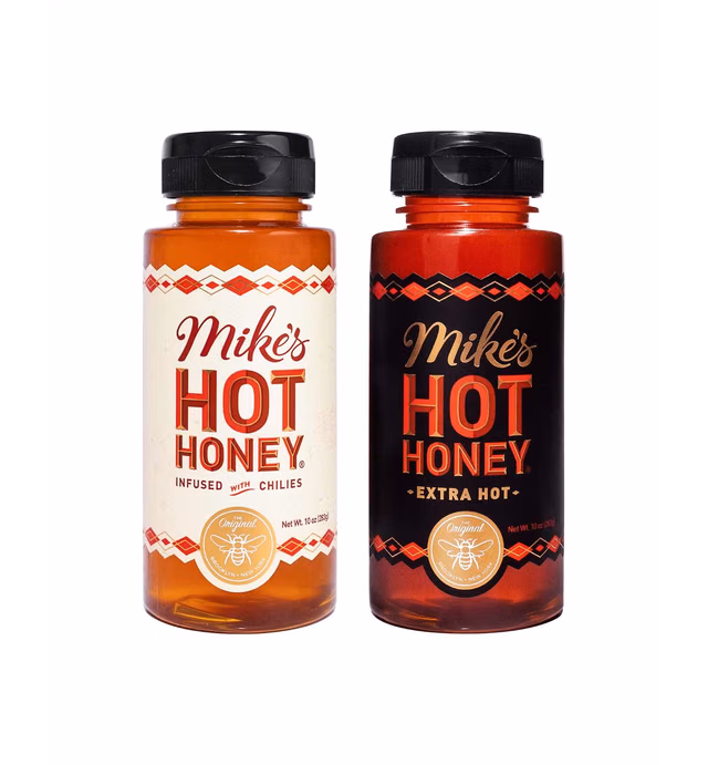 Mike’s Hot Honey–Original & Extra Hot Combo 10 oz (2 Pack), Hot Honey with an Extra Kick, Sweetness & Heat, 100% Pure Honey, Shelf-Stable, Gluten-Free & Paleo-Friendly, More Than Sauce-it's Hot Honey