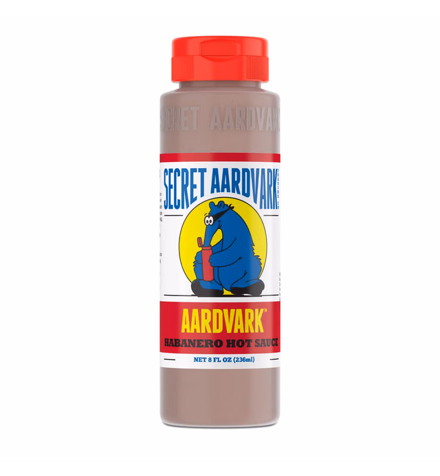 Secret Aardvark Hot Sauce - Habanero Hot Sauce, Habanero Peppers & Roasted Tomatoes, Medium Spiced Hot Sauce, Non-GMO, Low Sugar, Low Carb Hot Sauce & Marinade - Hot Habanero Sauce, 8 oz