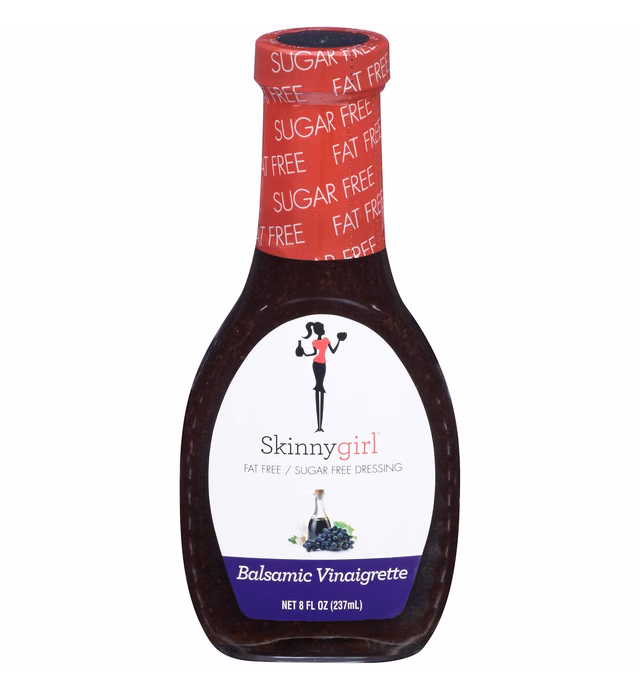 Skinnygirl Fat-Free Salad Dressing, Sugar-Free Balsamic Vinaigrette, 8 Ounce (Pack of 12), 57201591