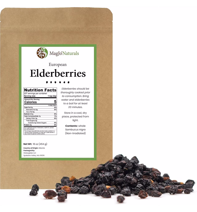 Elder Berry whole, dried (1 pound)