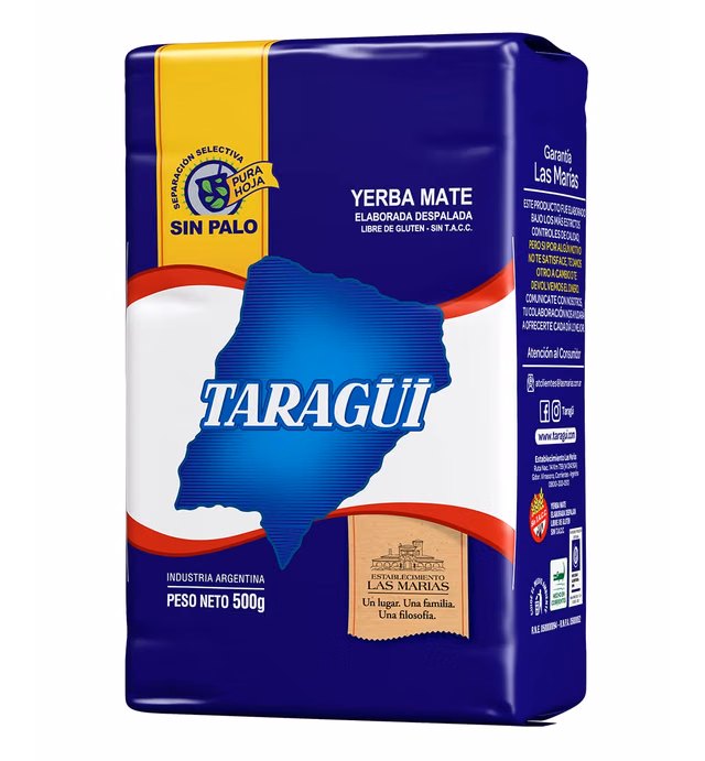 Taragüi Yerba Mate No Stems, 500 gr - 1.1 lbs (Blue Pack)
