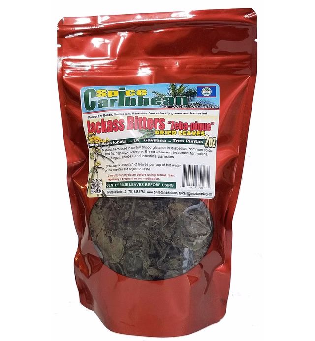 JACKASS BITTERS DRIED LEAVES ak Zeb-a-pique, Tres Puntas, La Gavilana (Neurolaena Lobata) 2Oz .... Product of Belize.