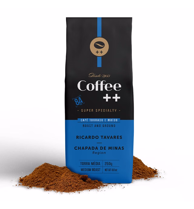COFFEE++ Super Specialty Ground Coffee - Medium Roast & Intensity Fresh Coffee Grounds, Unique Aroma & Flavor Gourmet Coffee - 84 SCA Score, 100% Arabica, 89+ Cup of Excellence Score - BLUE, 8.8 oz