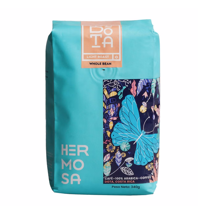 DOTA Costa Rican Whole Bean Coffee, 12oz, Kosher, 100% Arabica Bean ( Light Roast)