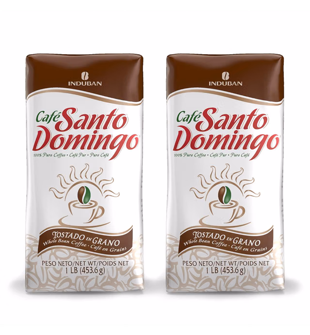 Santo Domingo Coffee, 16 oz Bag, Whole Bean Coffee, Medium Roast - Product from the Dominican Republic (Pack of 2)