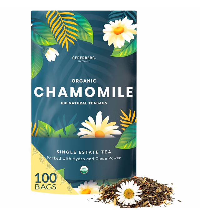 Organic Chamomile Tea — 100 Tea Bags | Organic Herbal Tea From Single Origin | Eco-Friendly Tea Bags | Non-GMO Caffeine Free Tea With Zero Sugar | Cederberg Tea Company