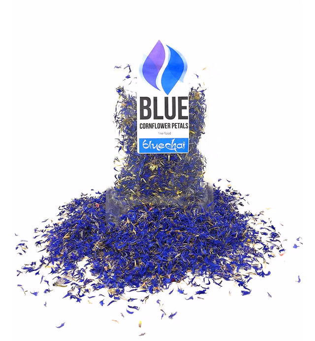 Pure Blue Cornflower Petals - 100% Natural Centaurea cyanus - Dried, Grown in Germany Herbal Cornflower Flowers for Cupcakes, Lattes, Tea Blends, Bath Products, Gifts, Crafts