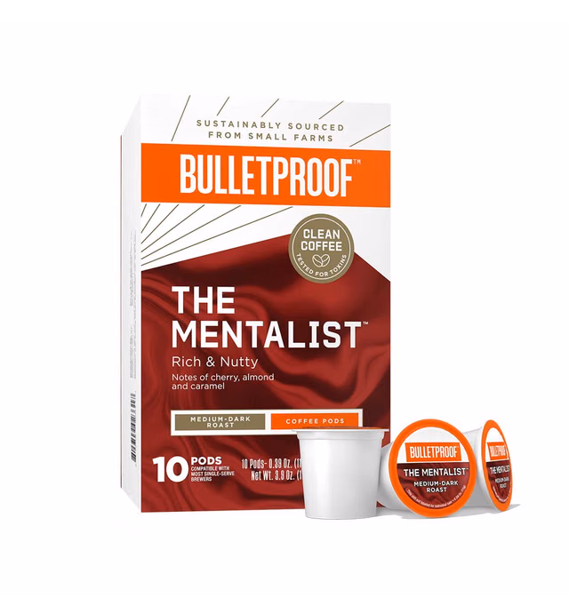Bulletproof The Mentalist Medium-Dark Roast Single-Serve Pods, 10 Count, 100% Arabica Coffee Sourced from Guatemala, Colombia & El Salvador…