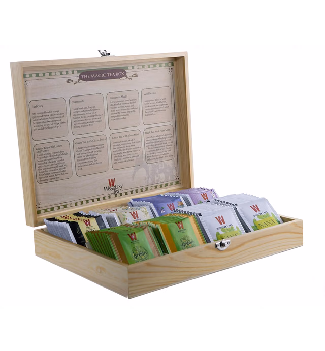Wissotzky Magic Tea Chest, Gift Box Collection w/ 80 Assorted Teas