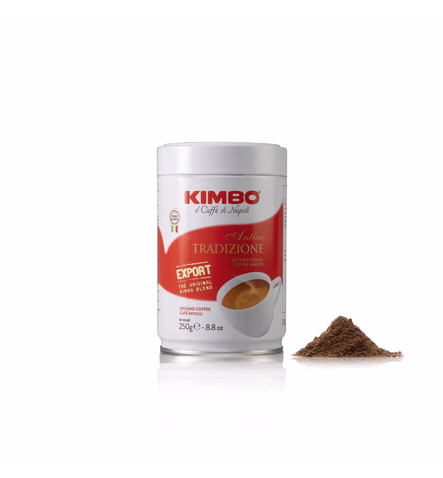 Kimbo Antica Tradizione Ground Coffee - Blended and Roasted in Italy - Medium to Dark Roast with a Delicious Flavor in a typical Neapolitan Roasting - 8.8 oz Can