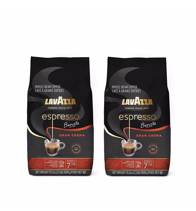 Lavazza Gran Crema Espresso, 2.2-Pound - Pack of 2 (Packaging May Vary)