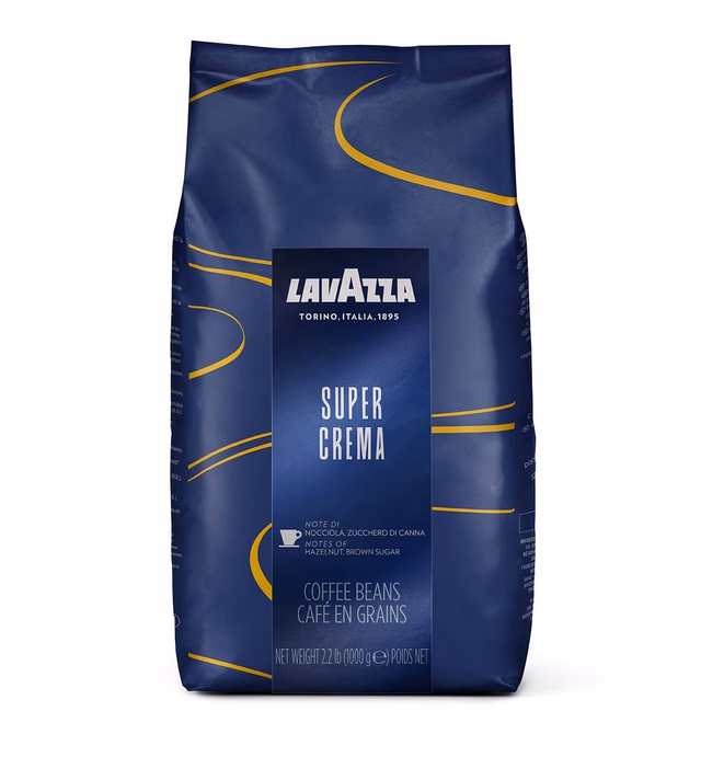 Lavazza Super Crema Espresso medium roast Whole Bean Coffee, 2.2-pound Bag 2-pack