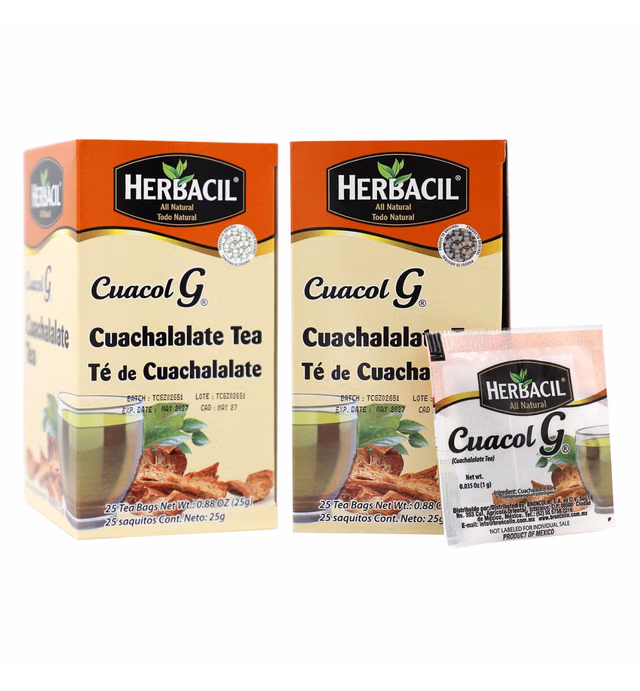 Herbacil Te De Cuachalalate, 2-pack of 25 tea bags per box (50 bags)