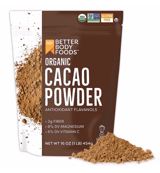 BetterBody Foods Organic Cacao Powder, Non-GMO, Gluten-Free Superfood, Cocoa, 16 Ounce