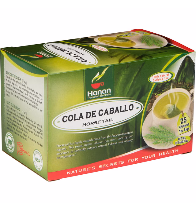 Hanan Horsetail Tea (Cola de Caballo) - 25 Teabags of All-Natural Horse Tail from Peru a.k.a. Shavegrass, Snake Grass, Equisetum, Puzzlegrass