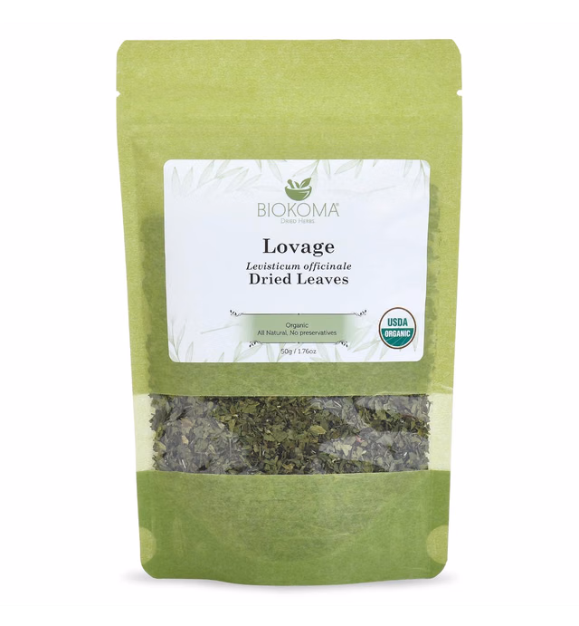 Pure and Organic Biokoma Lovage Dried Leaves 50g (1.76oz) In Resealable Moisture Proof Pouch