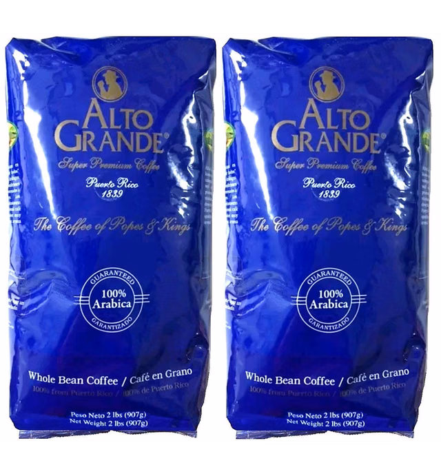 Alto Grande Super Premium Coffee Whole Beans, 2 pound bag (Pack of 2)