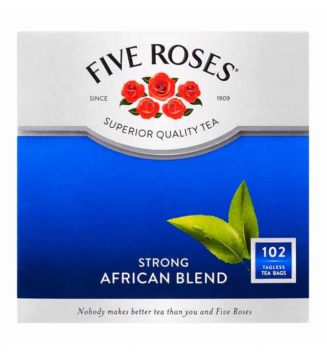 Five Roses Tea - African Blend Strong Tea Bags (Pack of 102 Bags) 250g
