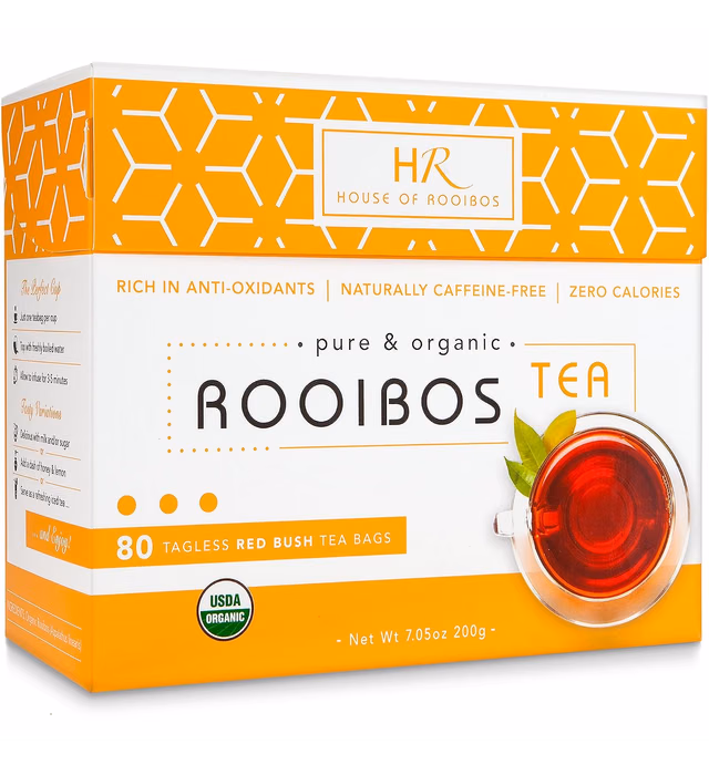 Rooibos Tea Organic Herbal Tea - 80 Bags of Caffeine Free Healthy Red Tea from the HOUSE OF ROOIBOS