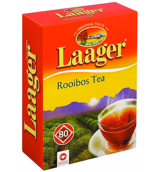 Laager South African Rooibos Tea – 80 count, 7 oz, 100% Natural Tea, Caffeine Free, Healthy and Pure, Red Bush Herbal Tea. Rich in Vitamins and Antioxidant (80 Count)