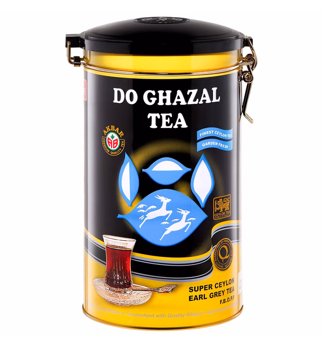 Do Ghazal Earl Grey Tea 400 Gram Tin - Pure Ceylon Loose Tea In Metal Tin - 14.1oz