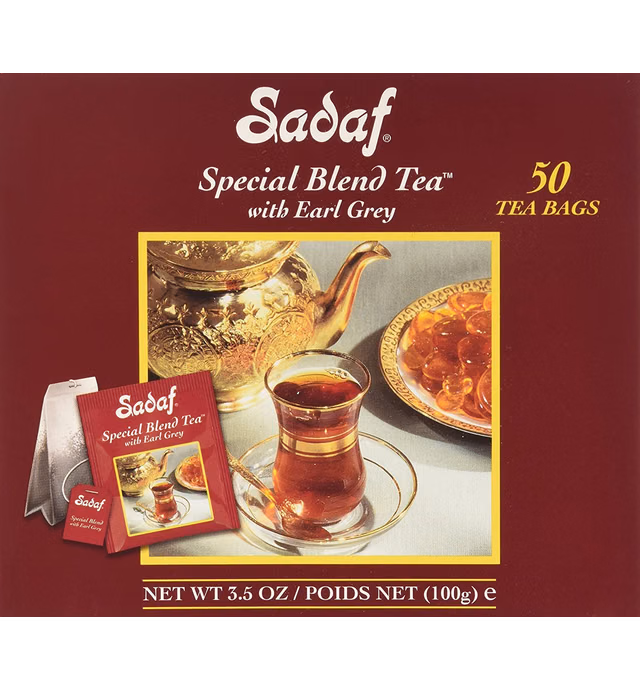 Sadaf Earl Grey Tea Bags | Special Blend Earl Grey Ceylon Black Tea | Product harvested in Sry Lanka | 50 bags (pack of 1)
