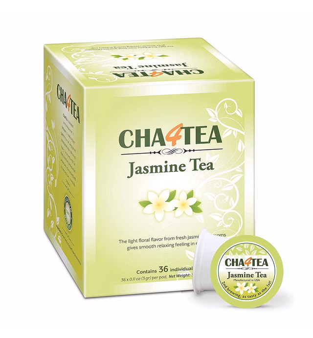 Cha4TEA 36-Count Jasmine Green Tea Pods for Keurig K-Cups Brewers