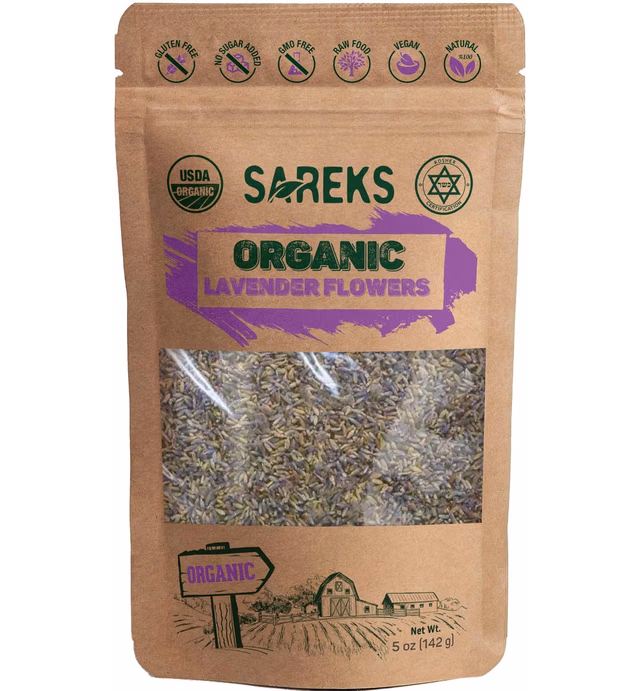 Lavender Flowers 5oz USDA ORGANIC Certified Food Grade Herbal Tea, Perfect for Tea, Baking, Lemonade, and soap making, Raw From Europe, Dried Culinary Lavender Buds,