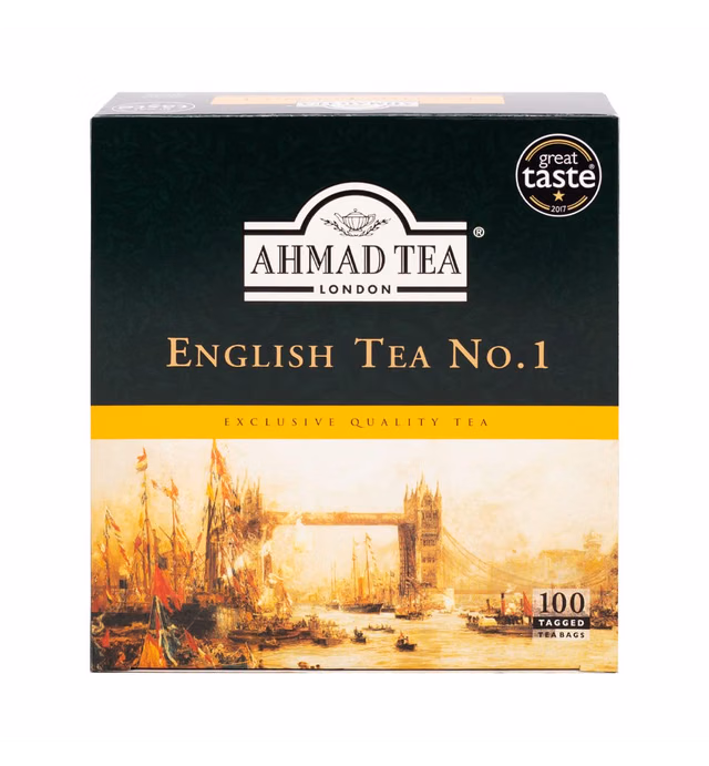 Ahmad Tea Black Tea, English Tea No.1 Teabags, 100 ct - Caffeinated and Sugar-Free