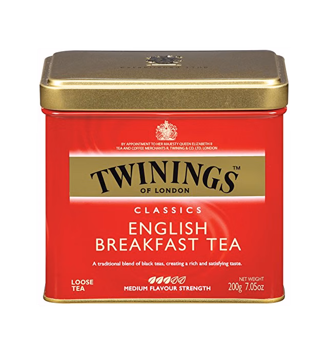 Twinings English Breakfast Loose Tea Tins, Pack of 6, 7.05 Ounce Tins, Smooth, Flavourful, Robust Black Tea, Caffeinated