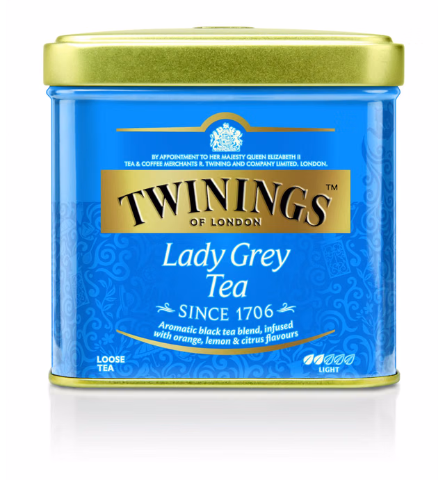 Twinings Lady Grey Loose Black Tea Tins, Pack of 6, 3.53 Ounce Tins With Lemon & Orange Peel, Caffeinated