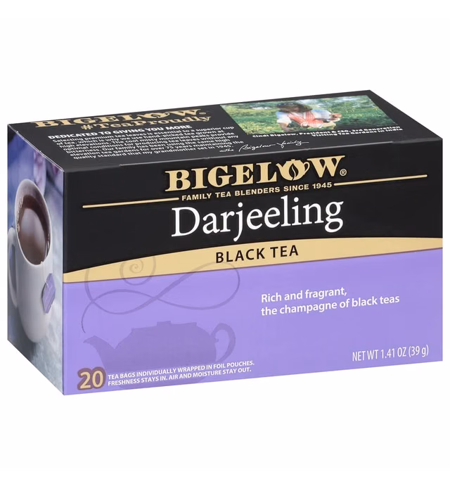 Bigelow Tea Darjeeling Black Tea, Caffeinated, 20 Count (Pack of 6), 120 Total Tea Bags
