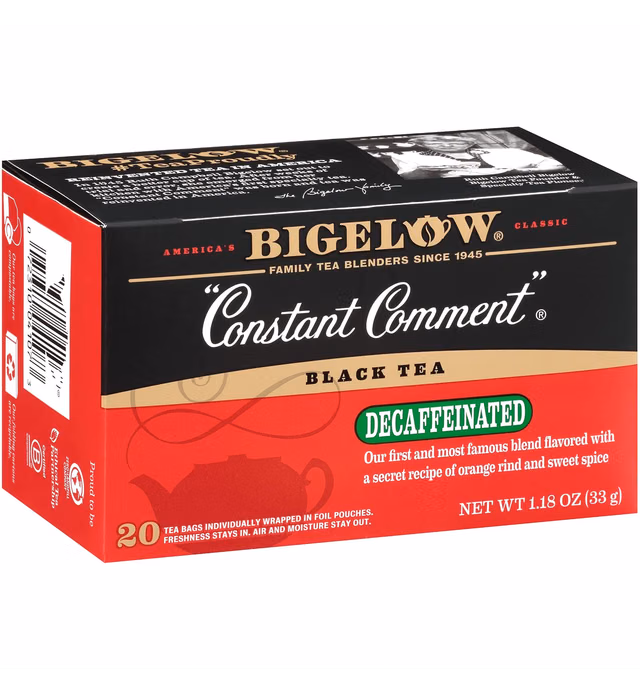 Bigelow Tea Decaffeinated Constant Comment Black Tea, 20 Count (Pack of 6), 120 Total Tea Bags