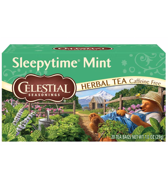 Celestial Seasonings Herbal Tea, Sleepytime Mint, Caffeine Free Sleep Tea, 120 Count (Pack of 6)