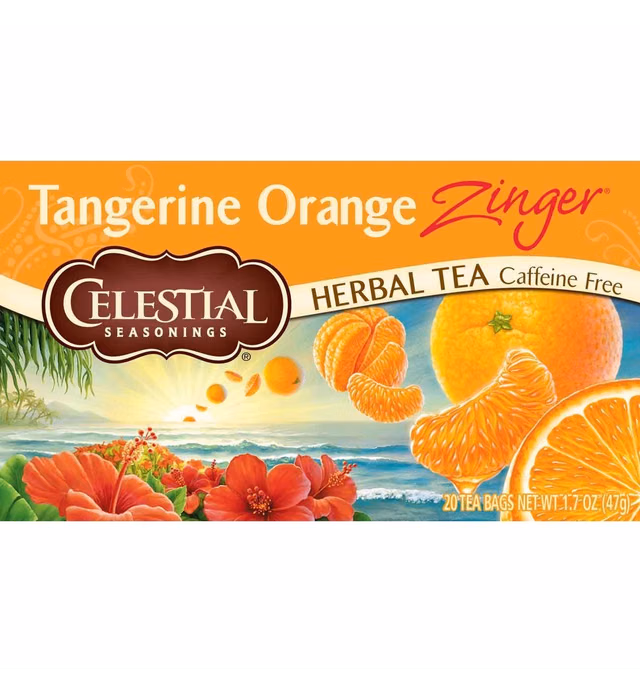 Celestial Seasonings Herbal Tea, Tangerine Orange Zinger, 20 Count (Pack of 6)