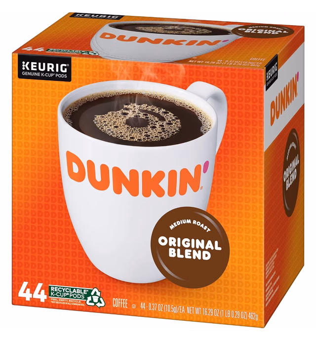 Dunkin' Original Blend Medium Roast Coffee, 176 Keurig K-Cup Pods(44 count,pack of 4)