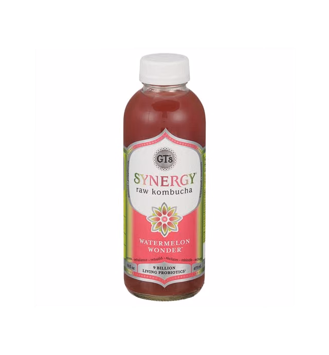 GTs Enlightened Synergy Organic and Raw Kombucha, Watermelon Wonder, 16 oz