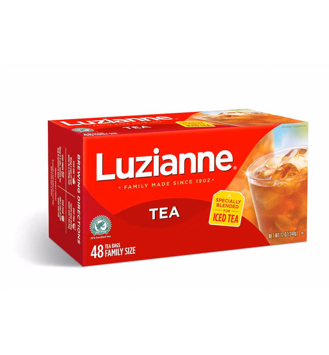 Luzianne Family Size, Unsweetened, 288 Tea Bags (6 Boxes of 48 Count Pack) , Specially Blended, Clear & Refreshing Home Brewed Southern Iced Tea