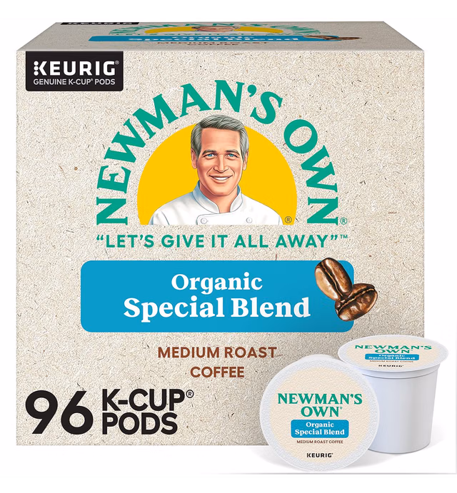 Newman's Own Organics Special Blend, Single-Serve Keurig K-Cup Pods, Medium Roast Coffee, 96 Count