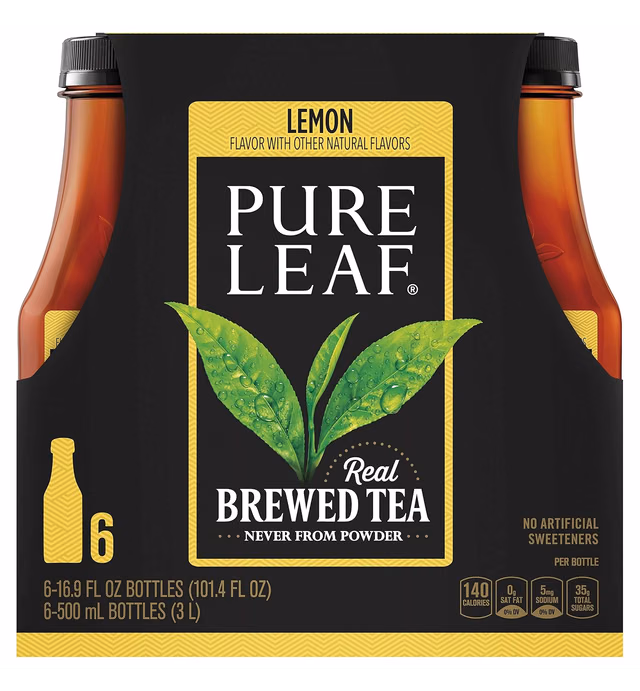 Pure Leaf Sweetened Iced Tea With Lemon, 16.9 Fl Oz (Pack of 6)