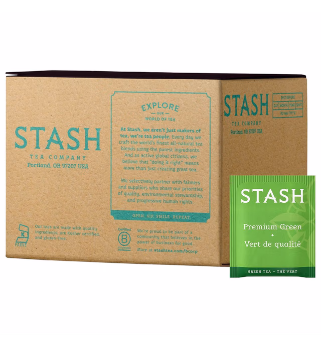 Stash Tea Premium Green Tea, Box of 100 Tea Bags