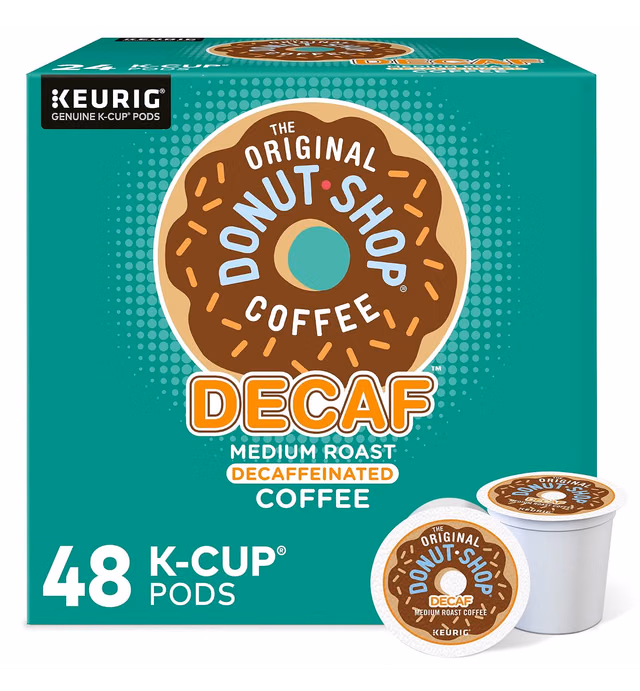 The Original Donut Shop Decaf Keurig Single-Serve K-Cup Pods, Medium Roast Coffee, 48 Count (Pack of 1)