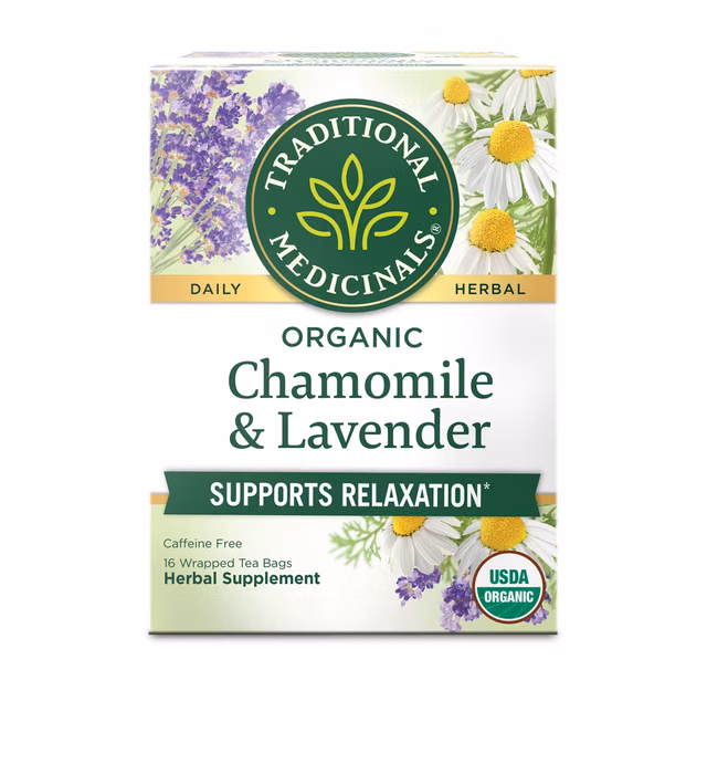 Traditional Medicinals Organic Chamomile with Lavender Herbal Tea - 16ct