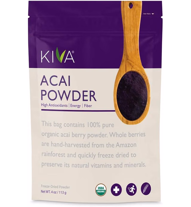 Kiva Organic Acai Berry Powder - Freeze-Dried, Non-GMO, RAW, Vegan (4.0-Ounce)