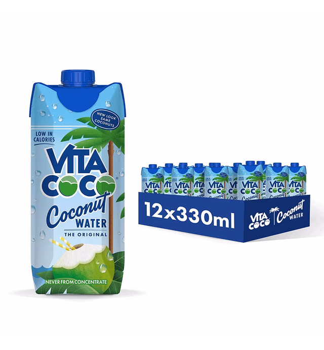 Vita Coco - Pure Coconut Water (330ml x 12) - Naturally Hydrating - Packed With Electrolytes - Gluten Free - Full Of Vitamin C & Potassium