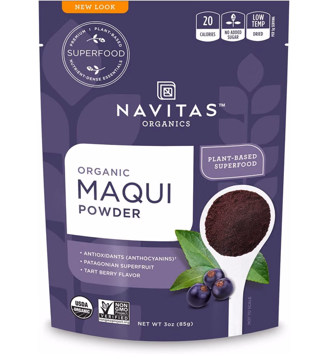 Navitas Organics Maqui Powder, 3 oz. Pouch, 17 Servings — Organic, Non-GMO, Freeze-Dried, Gluten-Free